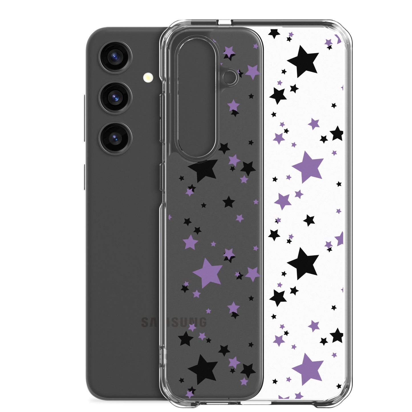 Black and Purple Stars Clear Case for Samsung®