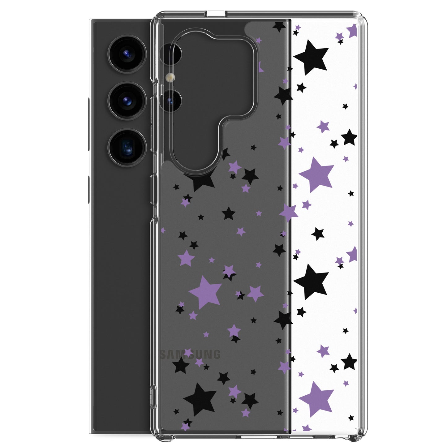 Black and Purple Stars Clear Case for Samsung®