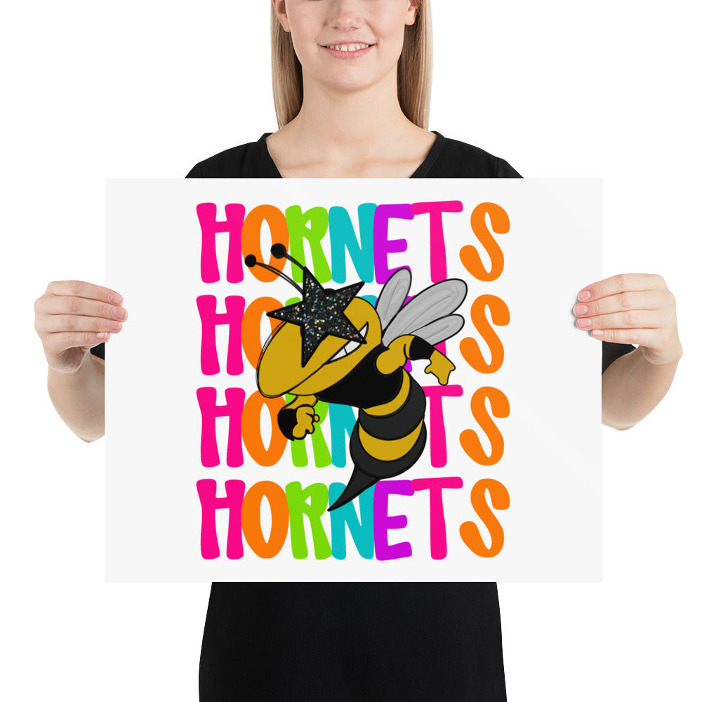 Neon Hornets Poster