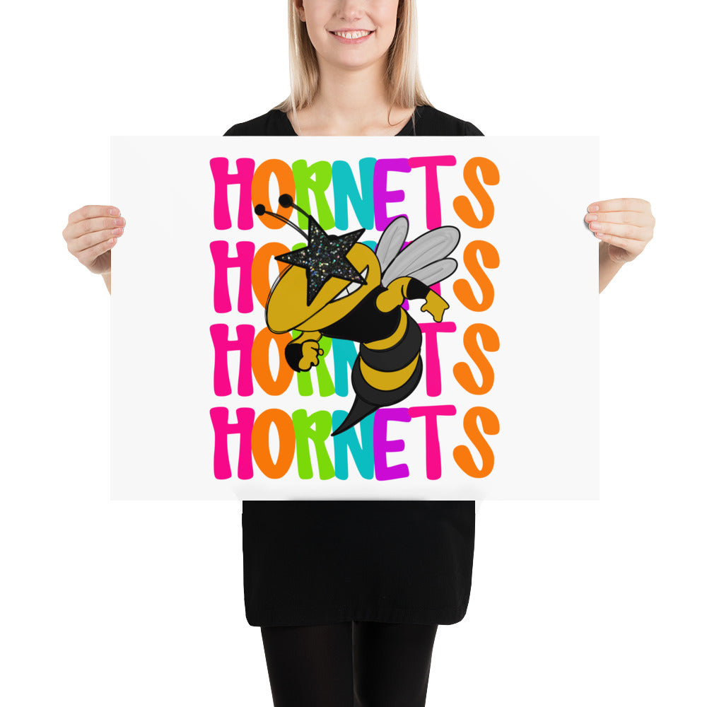 Neon Hornets Poster