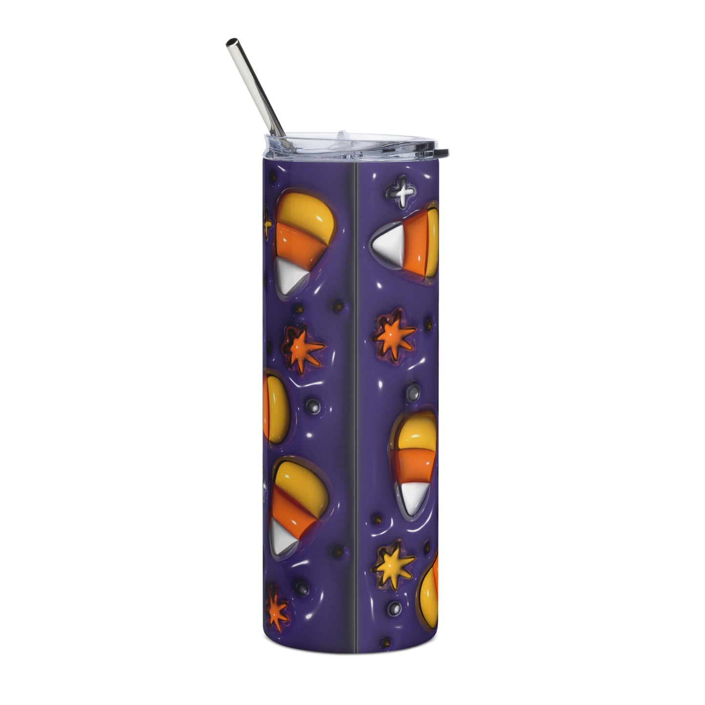 Purple Candy Corn Stainless steel tumbler