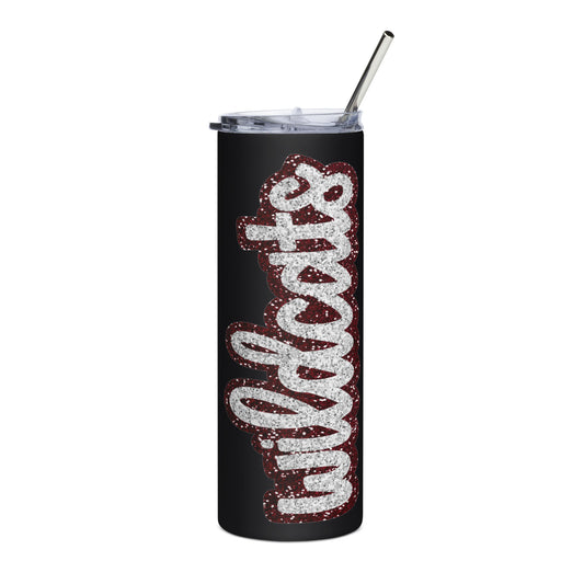 Black maroon wildcat Stainless steel tumbler