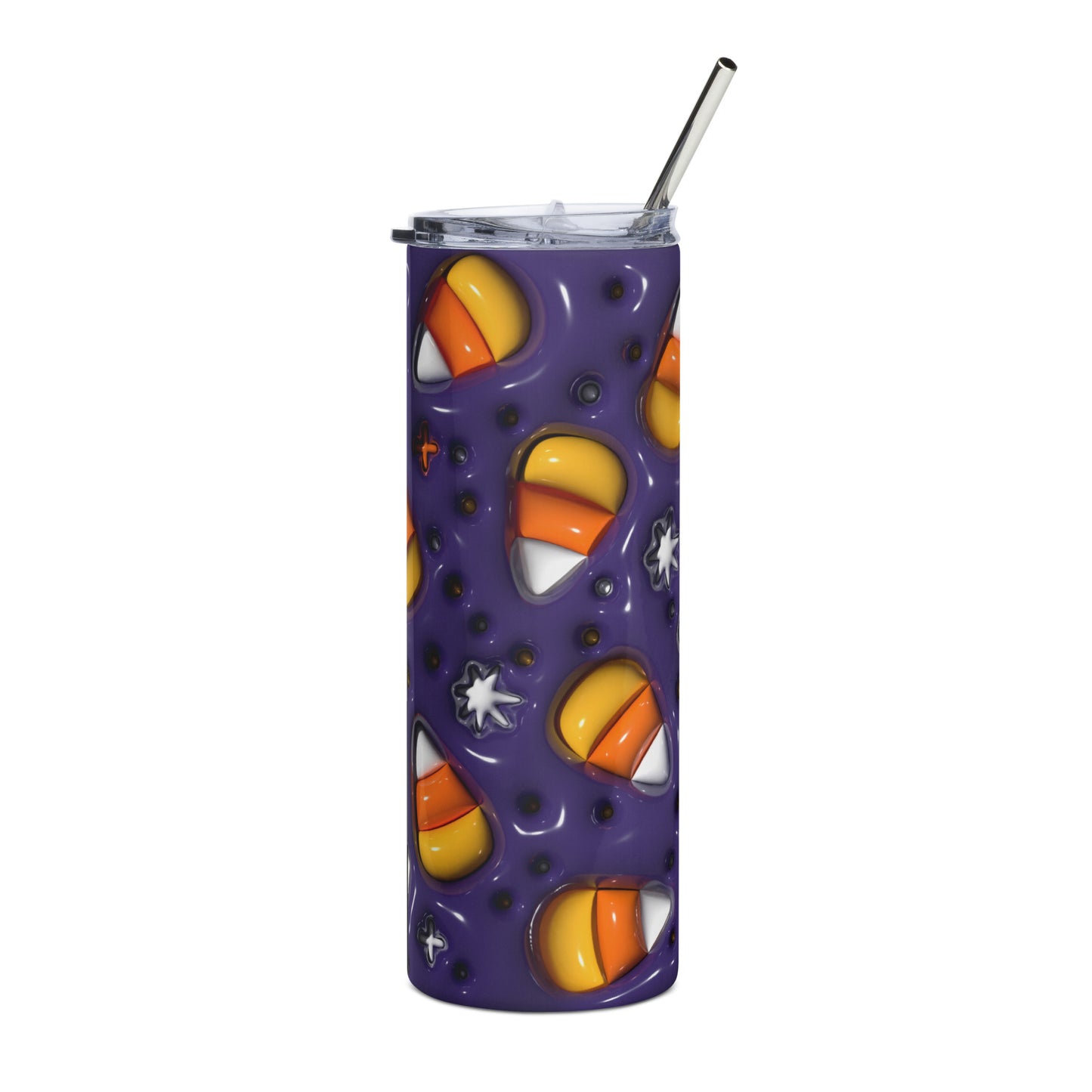 Purple Candy Corn Stainless steel tumbler