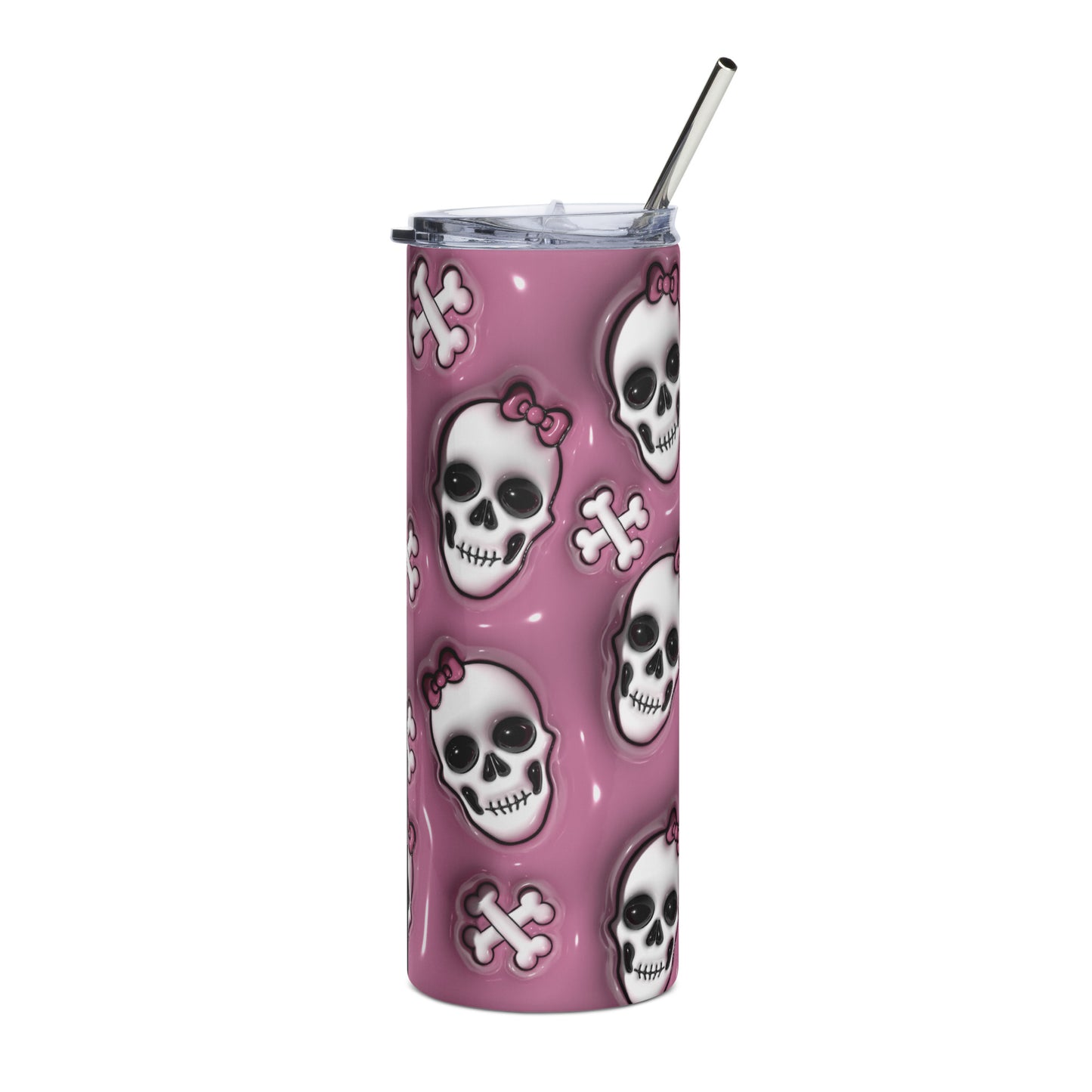 Pink Skull Stainless steel tumbler