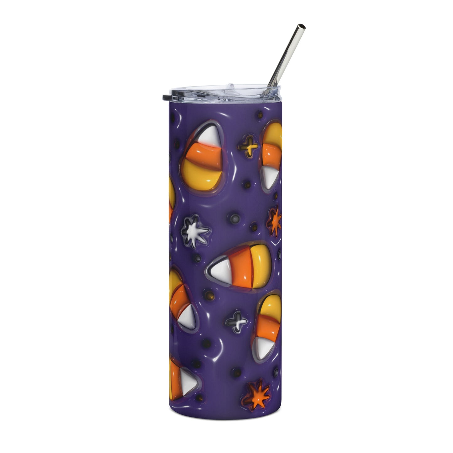 Purple Candy Corn Stainless steel tumbler