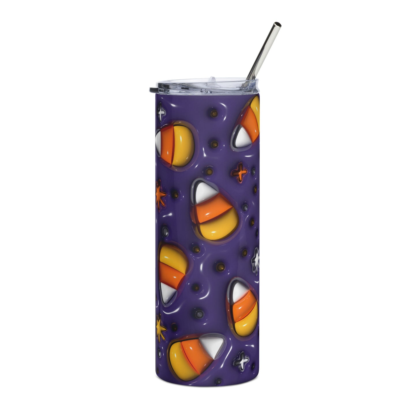 Purple Candy Corn Stainless steel tumbler