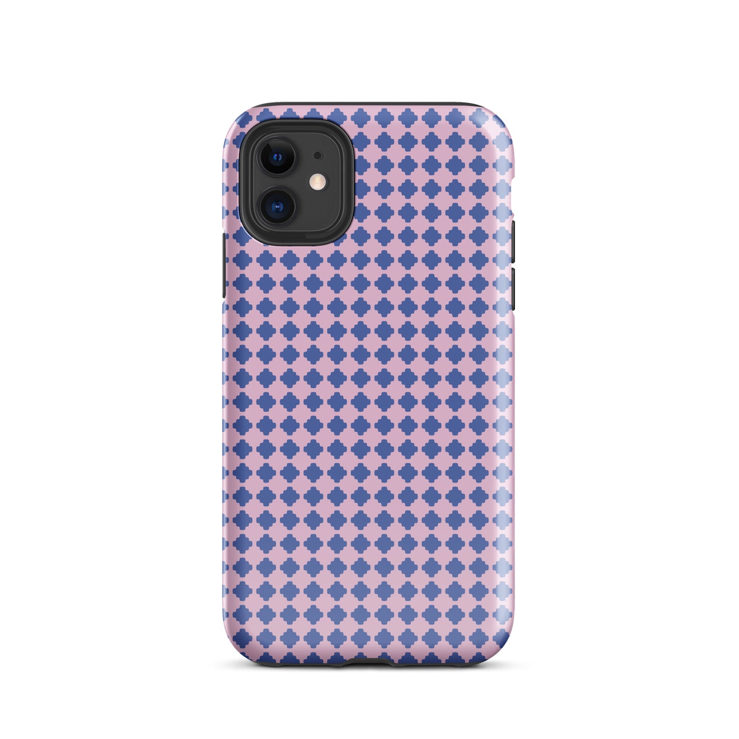 Purple and Pink Houndstooth iPhone case