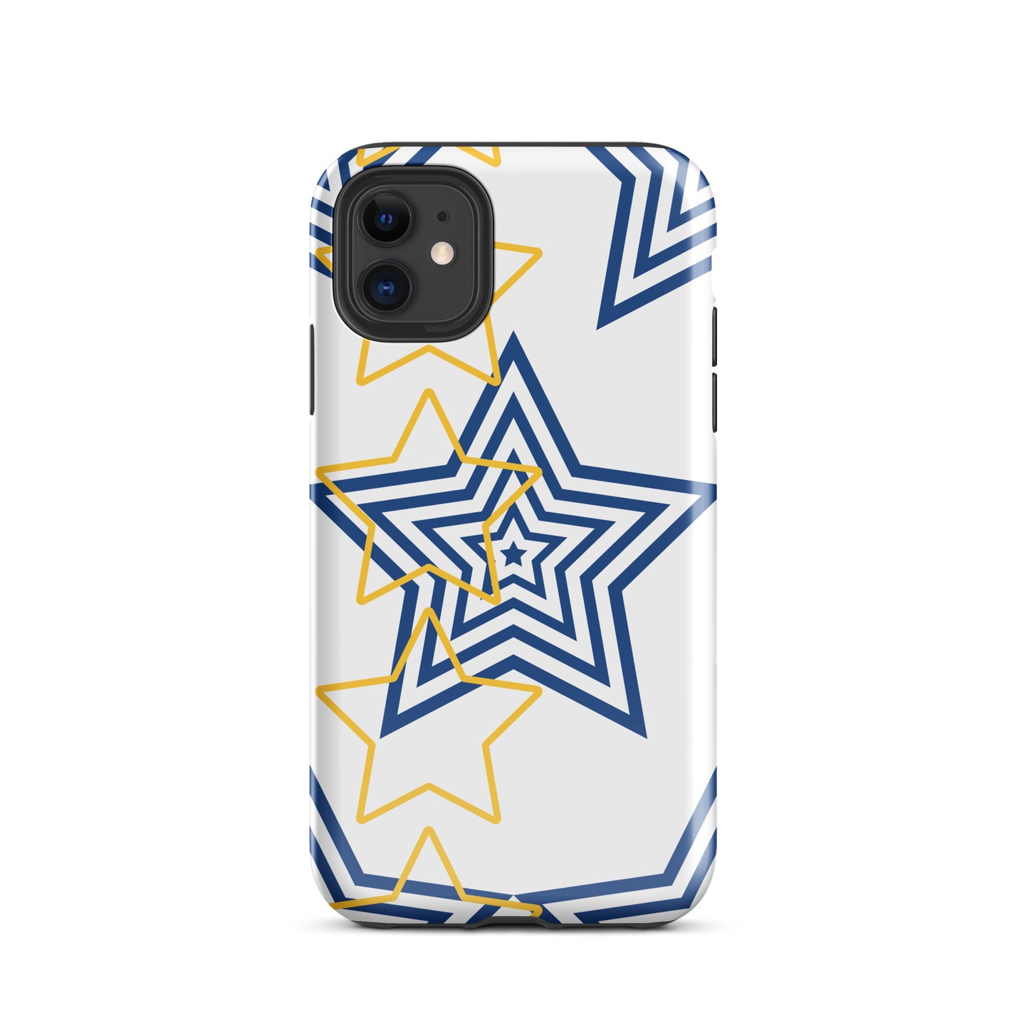 Royal blue and Gold stars tough iPhone case