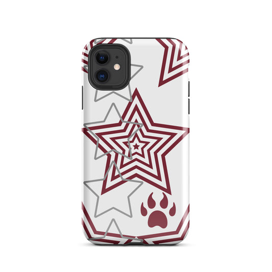 Maroon and Grey stars tough iPhone case