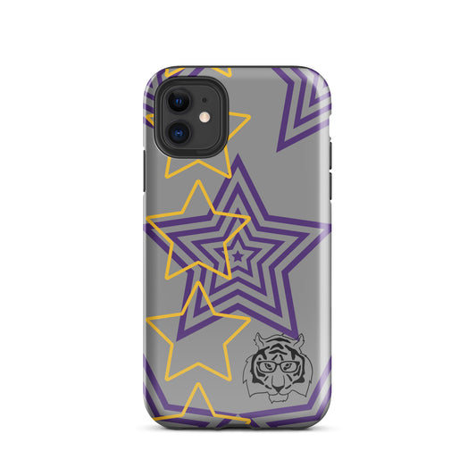 Purple and Gold Star tough iPhone case