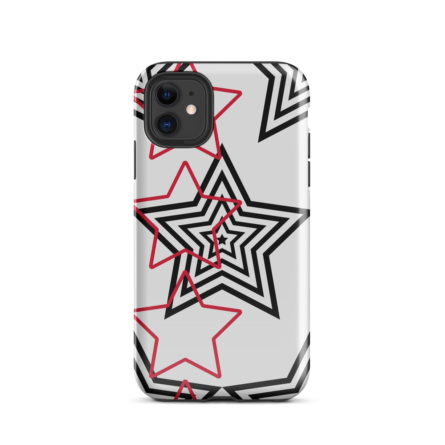 Black and Red stars tough iPhone case