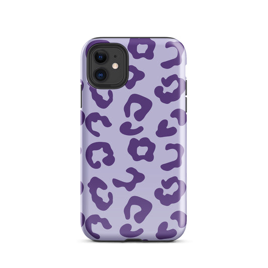 Double Purple Leopard Print tough iPhone case