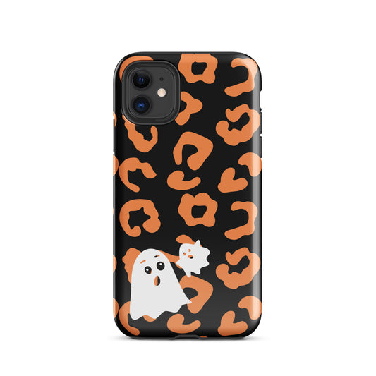 Halloween leopard ghost tough iPhone case