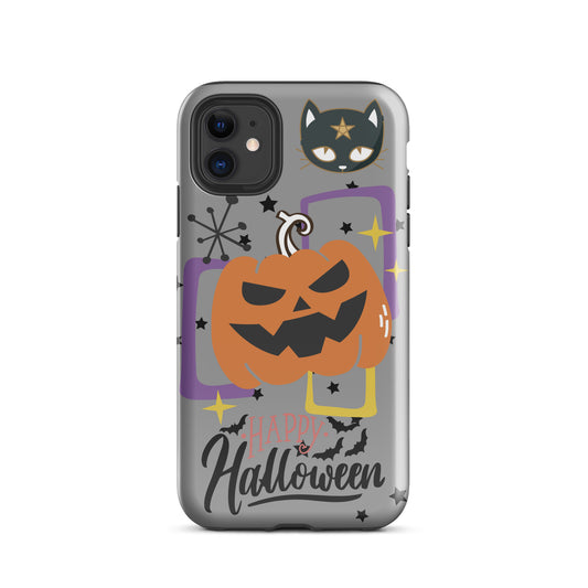 Grey Pumpkin Halloween tough iPhone case