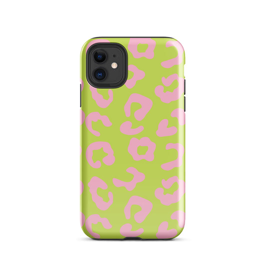 Green and Pink Leopard iPhone case