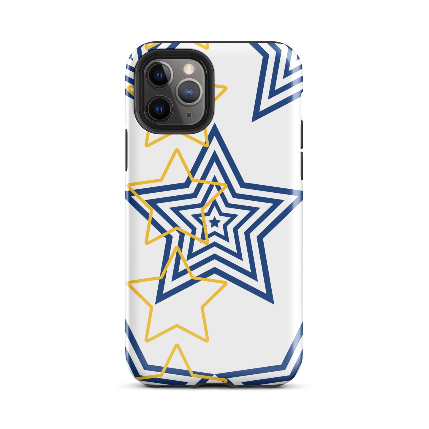 Royal blue and Gold stars tough iPhone case