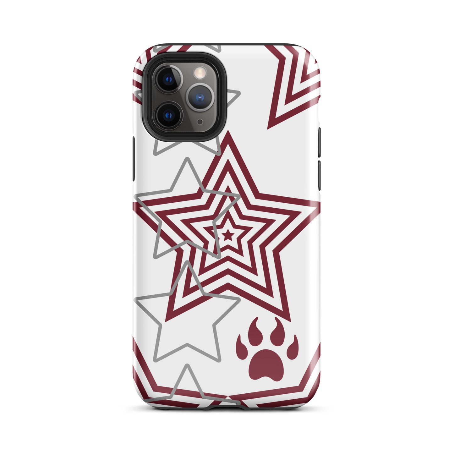 Maroon and Grey stars tough iPhone case