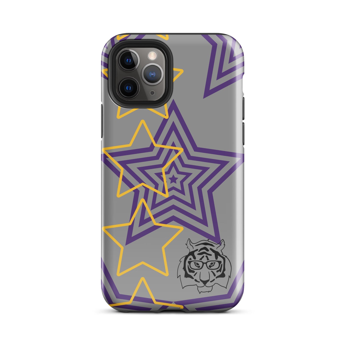 Purple and Gold Star tough iPhone case