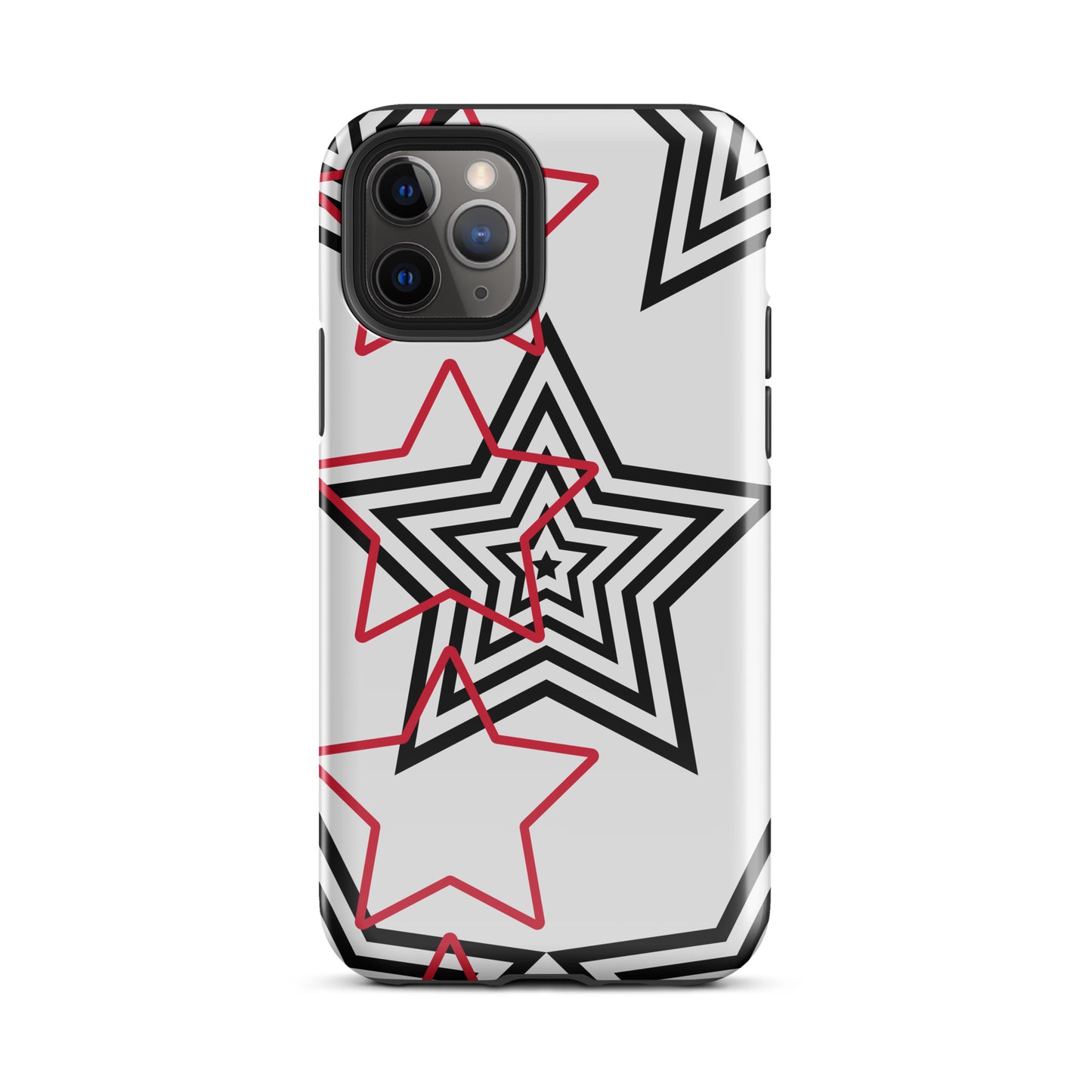 Black and Red stars tough iPhone case