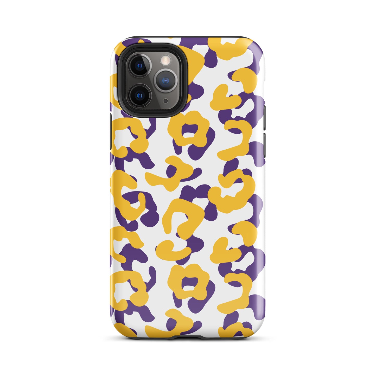 Purple and Gold leopard tough iPhone case