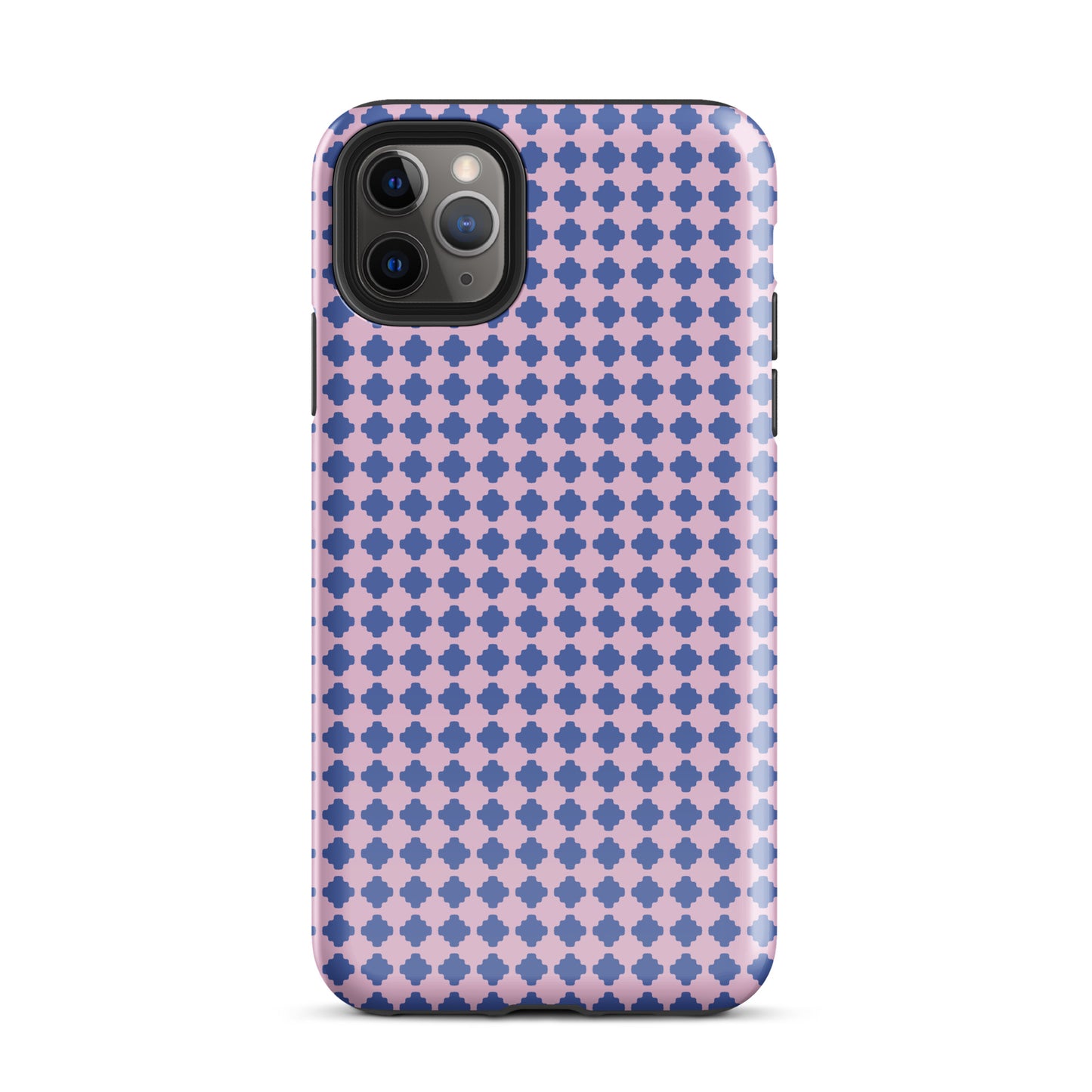 Purple and Pink Houndstooth iPhone case