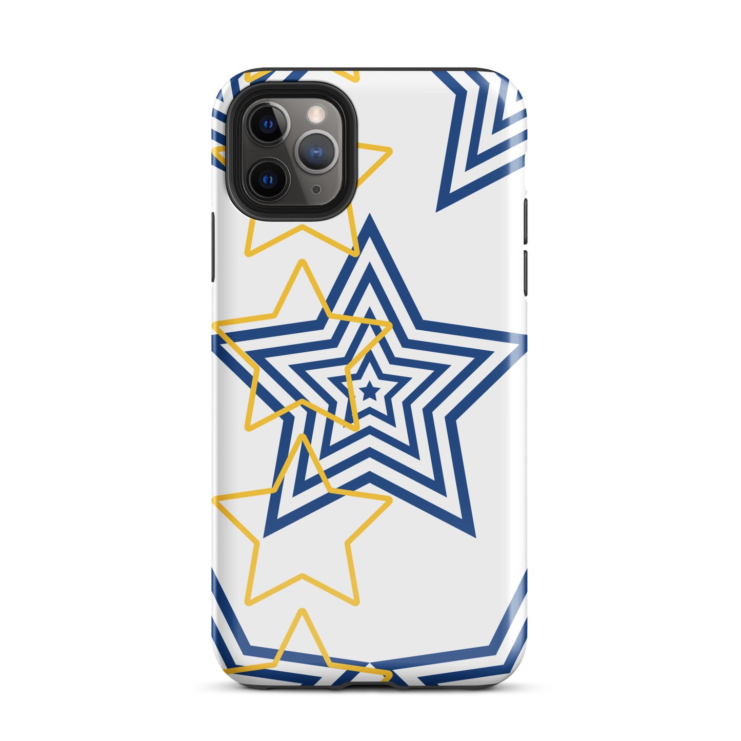 Royal blue and Gold stars tough iPhone case