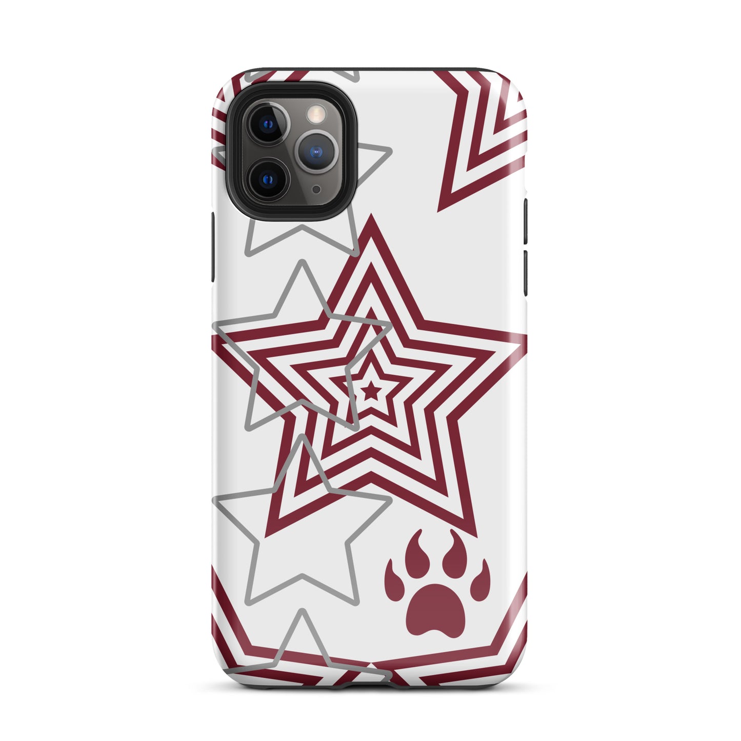 Maroon and Grey stars tough iPhone case