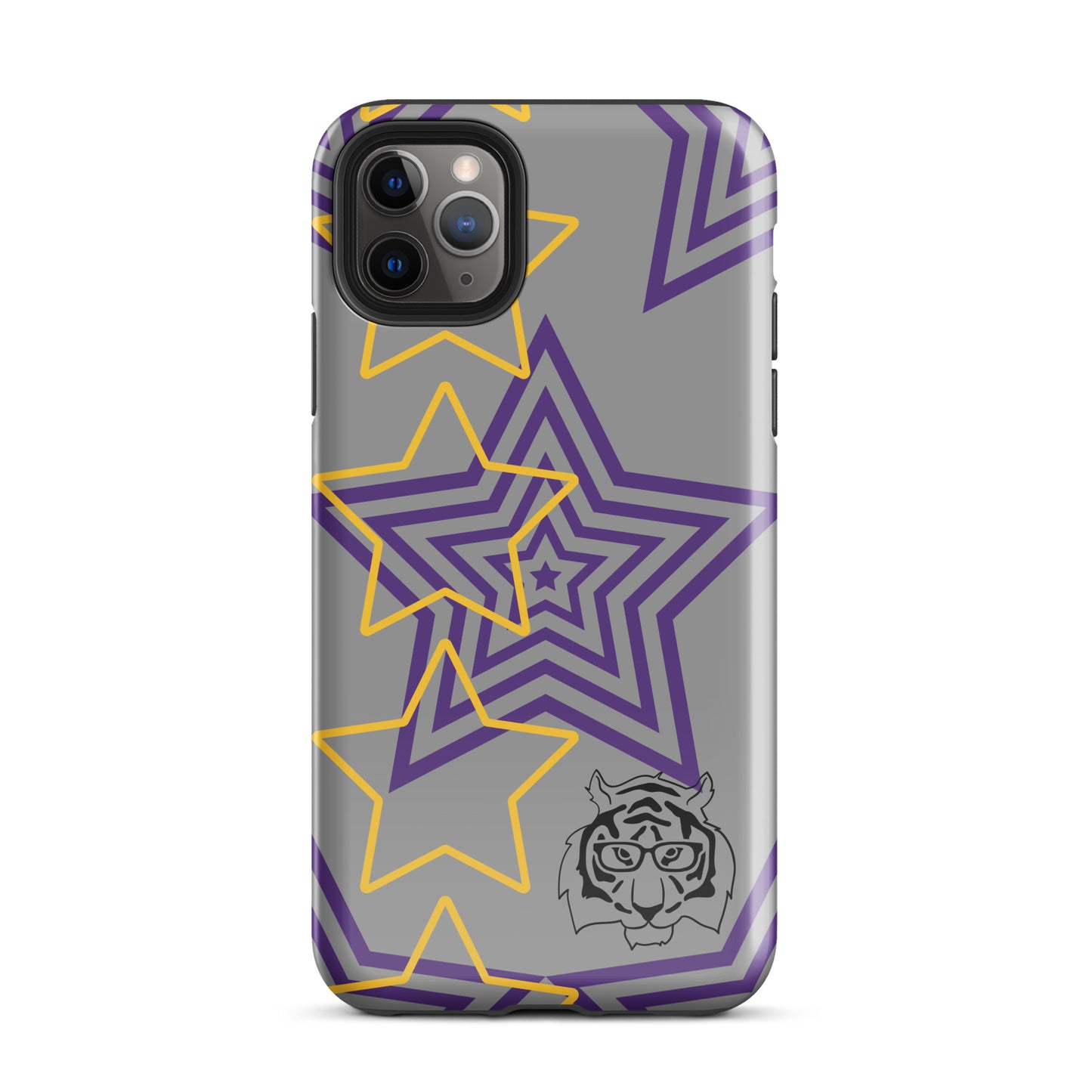 Purple and Gold Star tough iPhone case