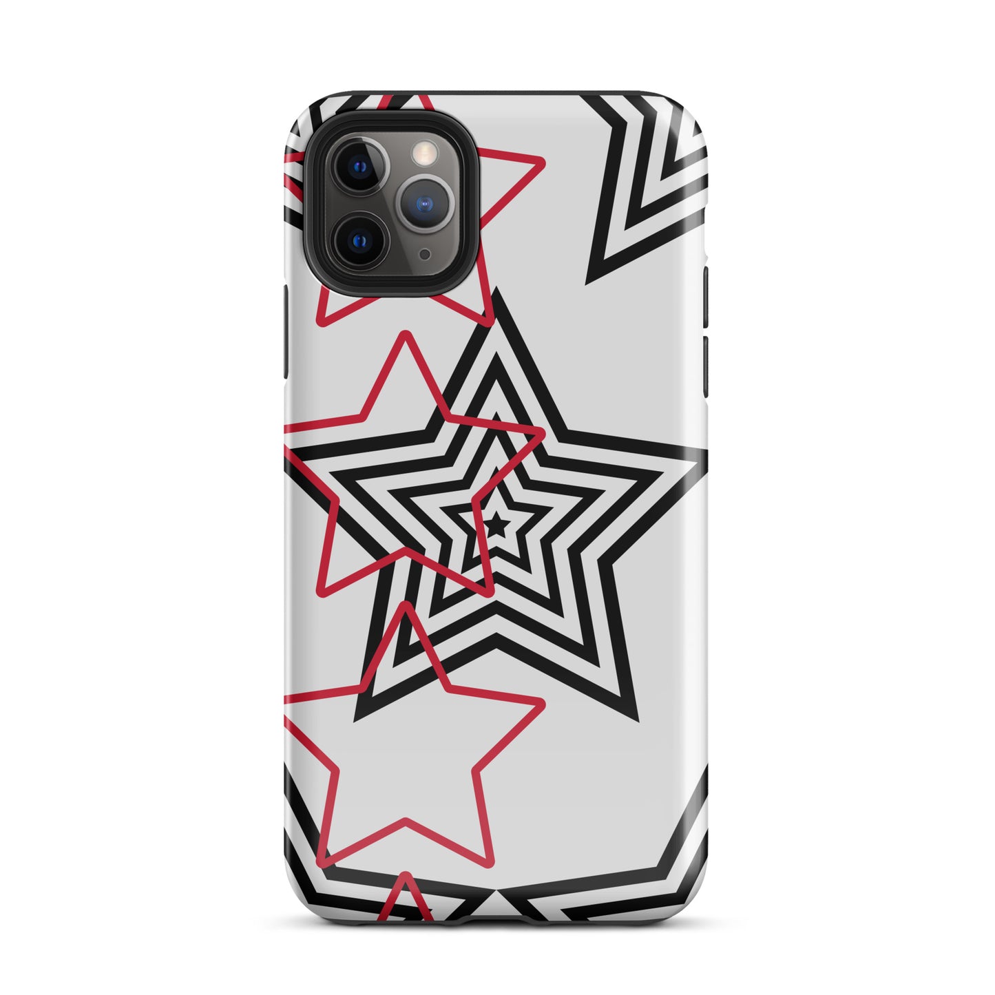 Black and Red stars tough iPhone case