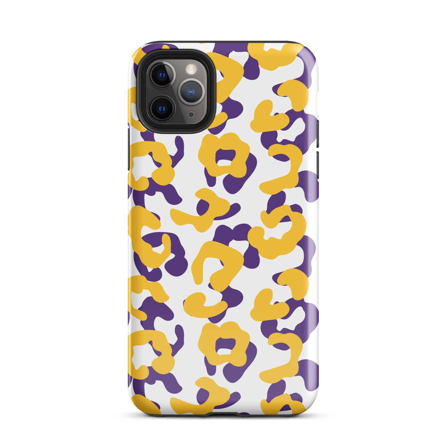 Purple and Gold leopard tough iPhone case