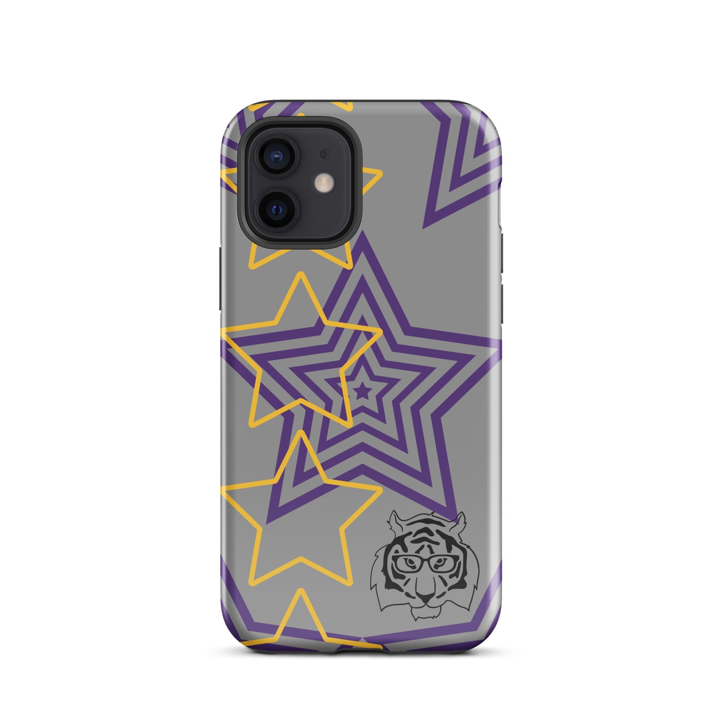 Purple and Gold Star tough iPhone case