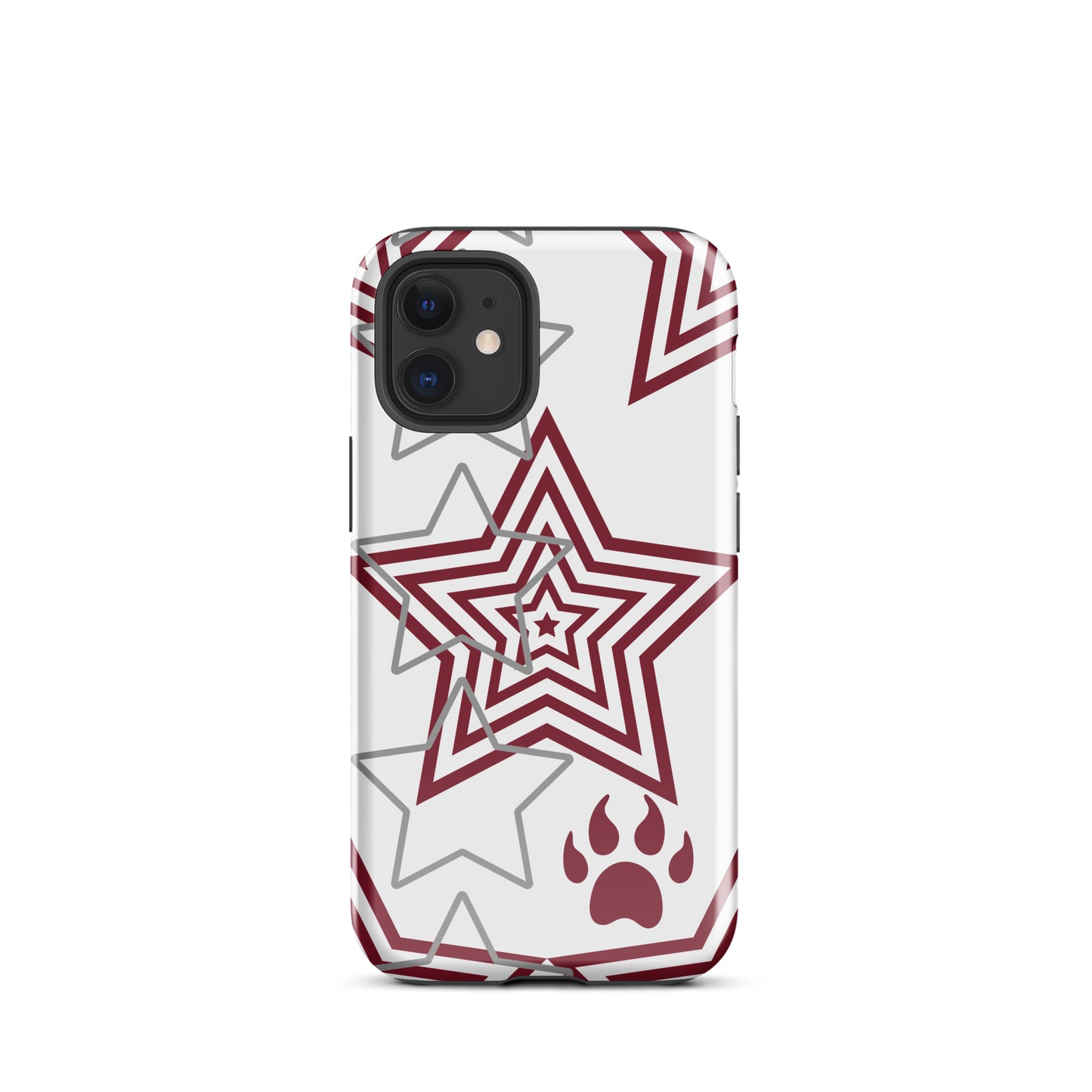 Maroon and Grey stars tough iPhone case