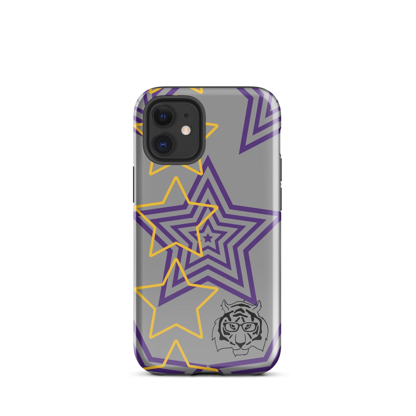 Purple and Gold Star tough iPhone case