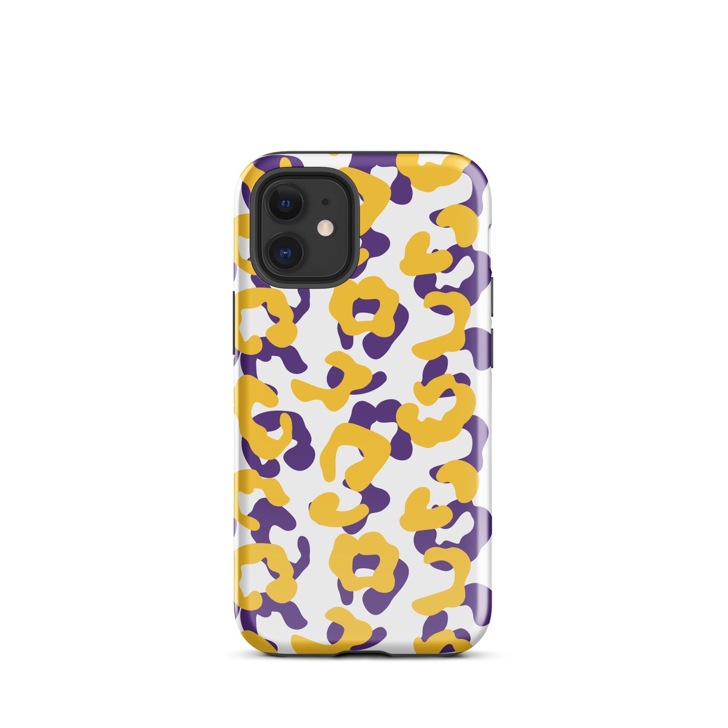 Purple and Gold leopard tough iPhone case