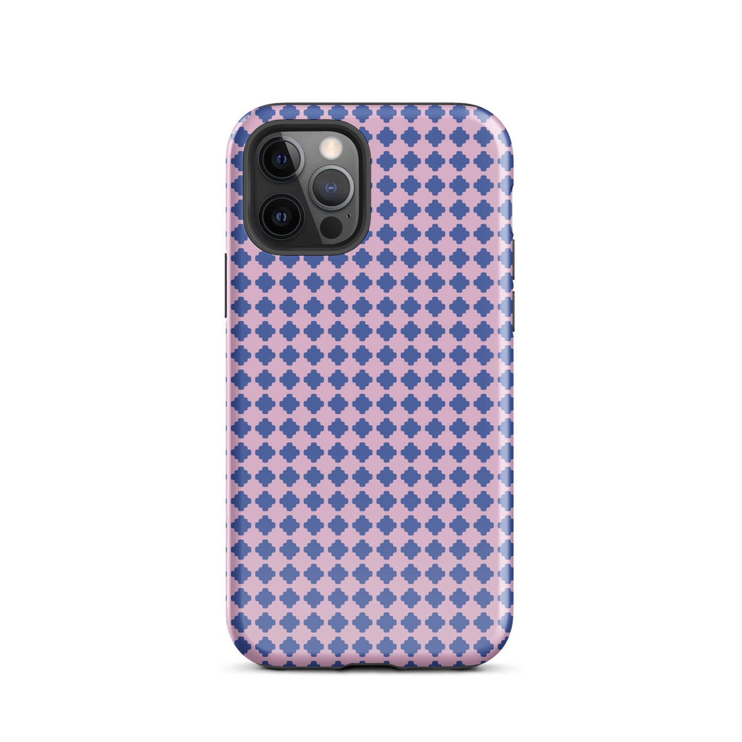 Purple and Pink Houndstooth iPhone case