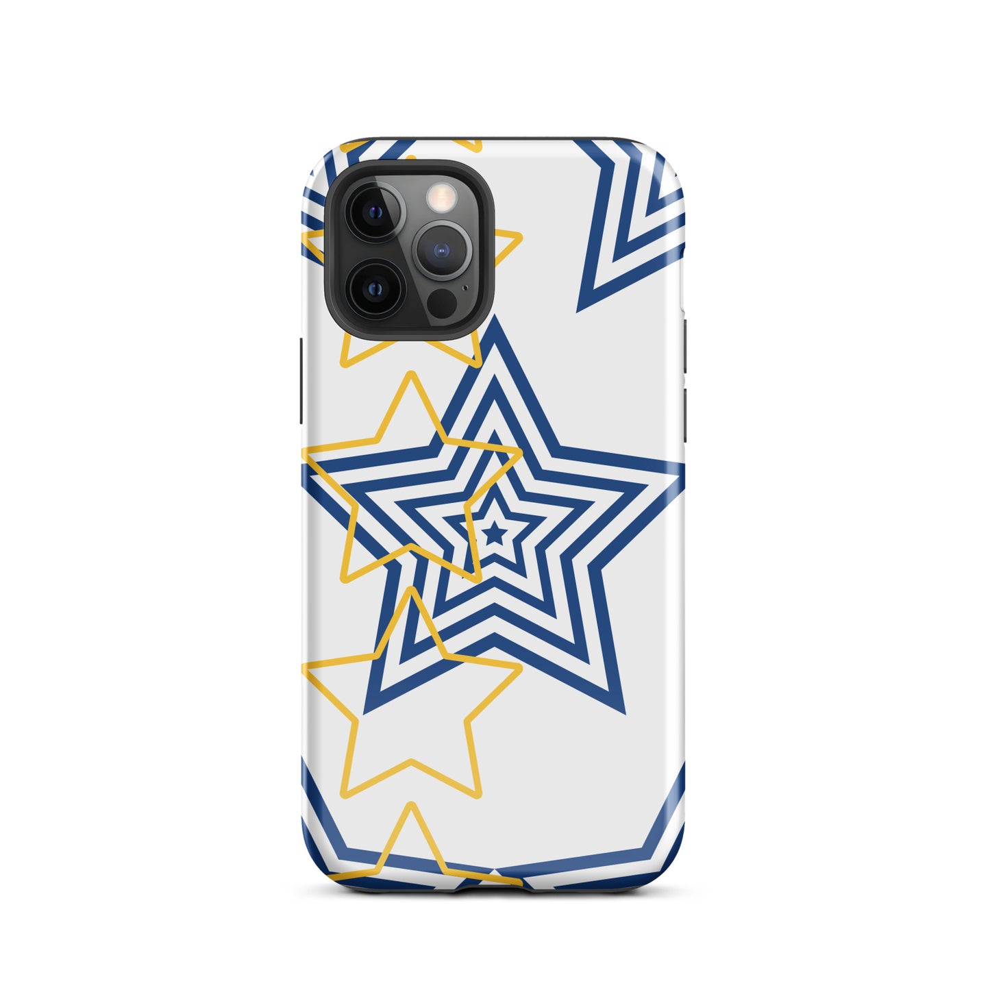 Royal blue and Gold stars tough iPhone case