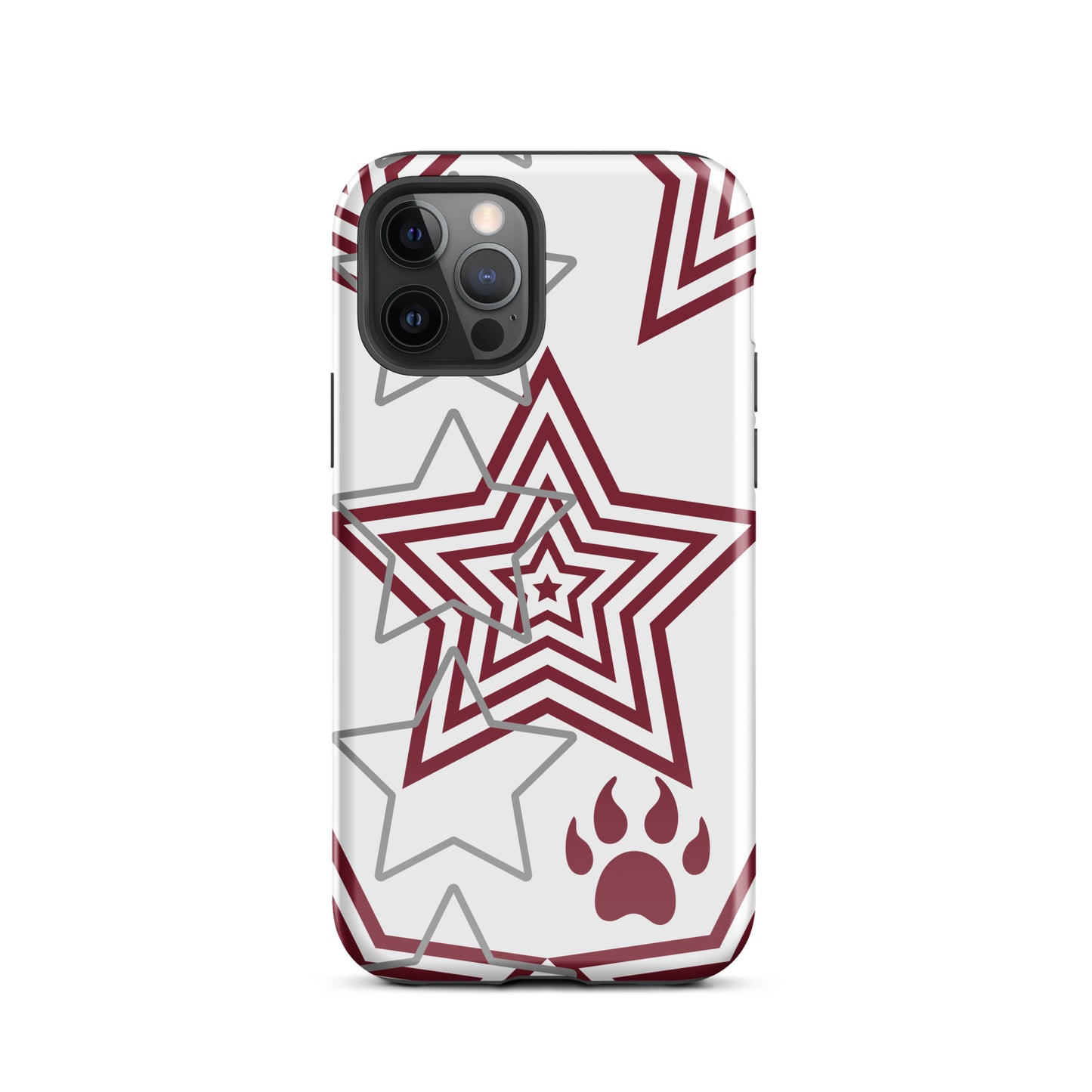 Maroon and Grey stars tough iPhone case