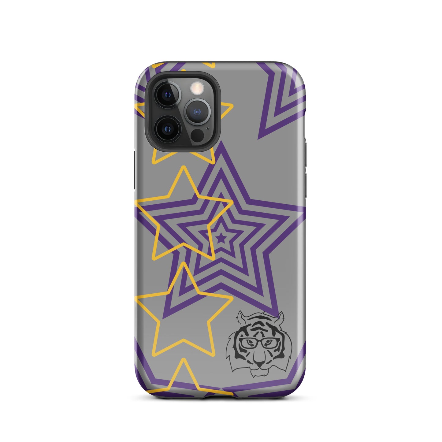 Purple and Gold Star tough iPhone case