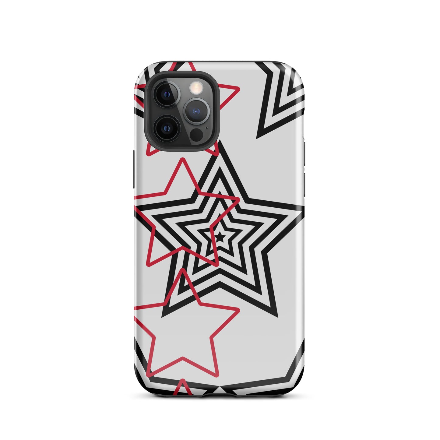 Black and Red stars tough iPhone case