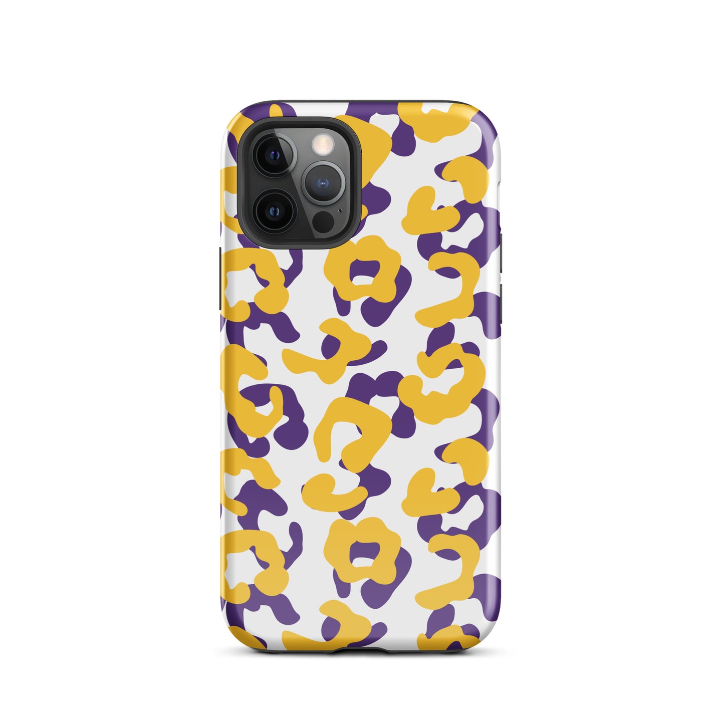 Purple and Gold leopard tough iPhone case