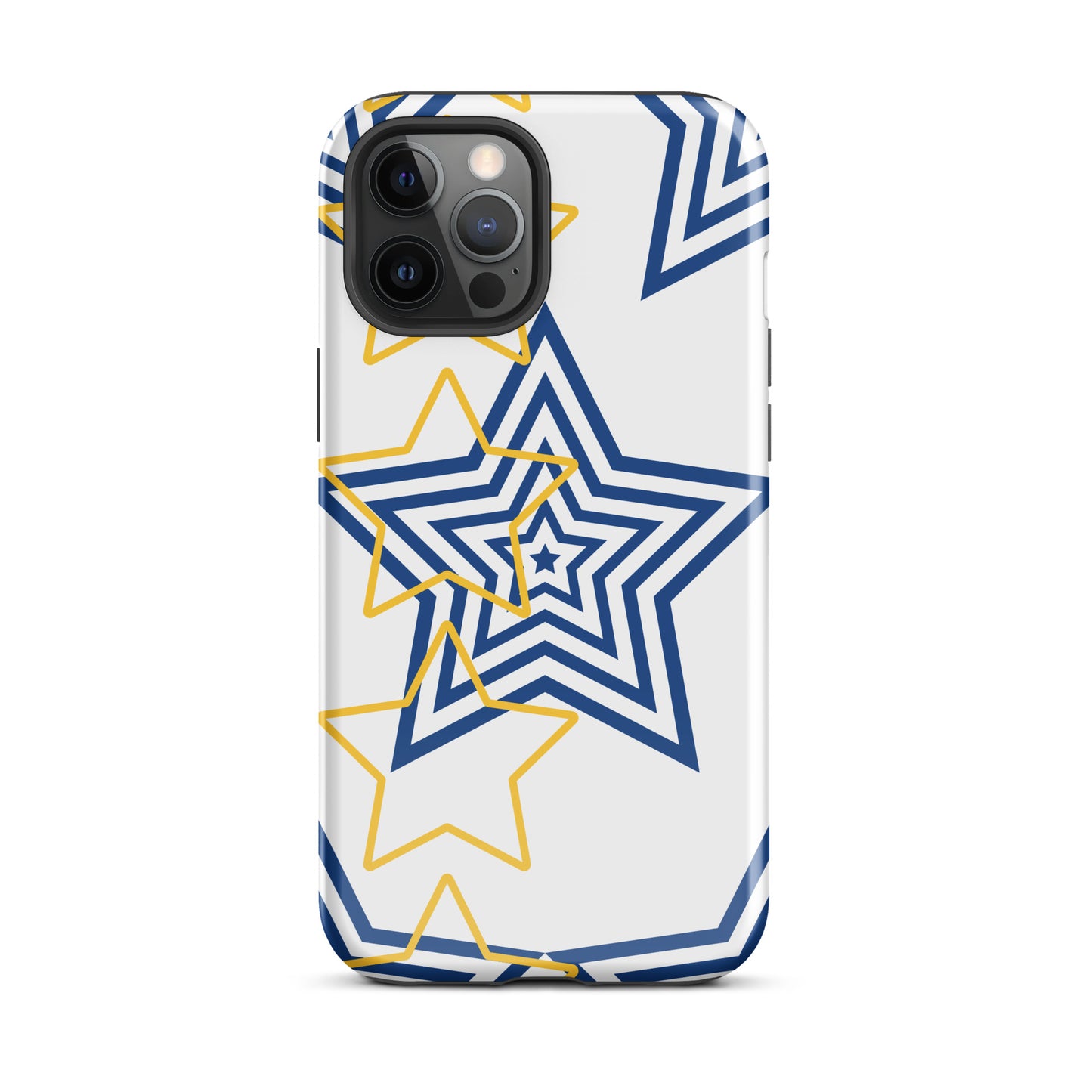 Royal blue and Gold stars tough iPhone case