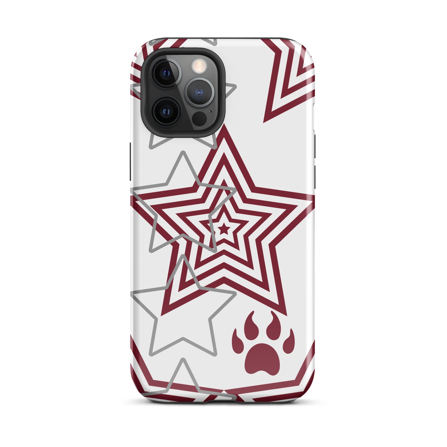 Maroon and Grey stars tough iPhone case