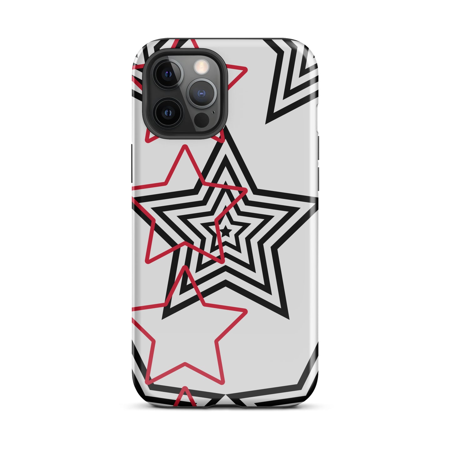 Black and Red stars tough iPhone case