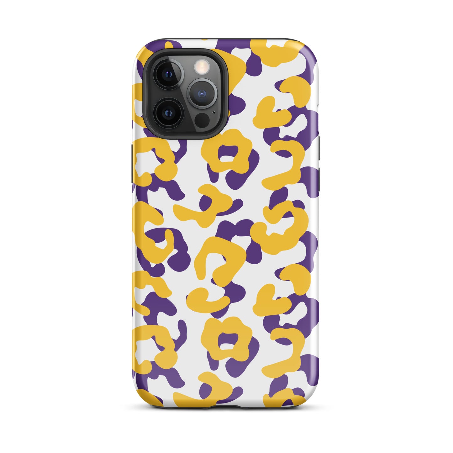 Purple and Gold leopard tough iPhone case