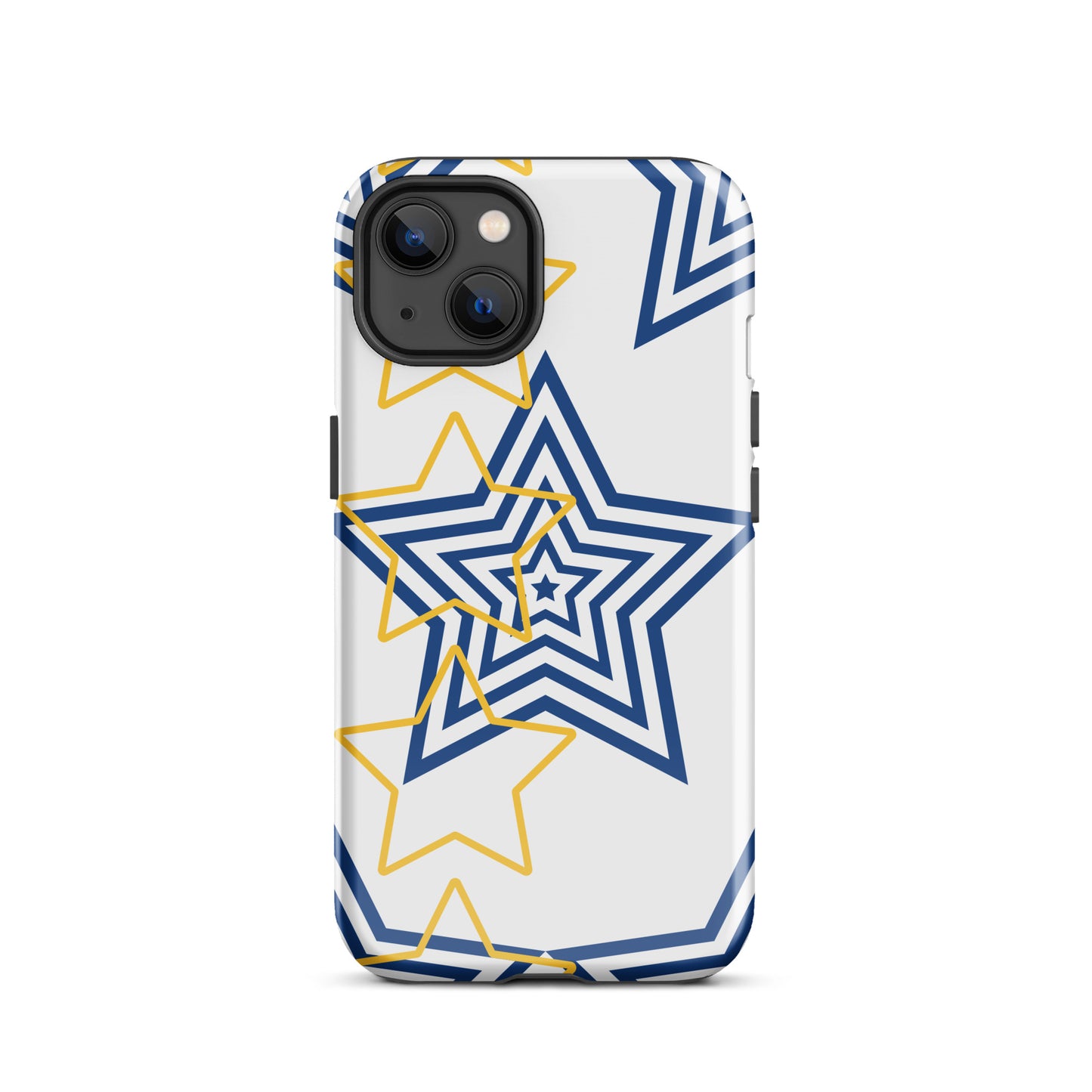 Royal blue and Gold stars tough iPhone case