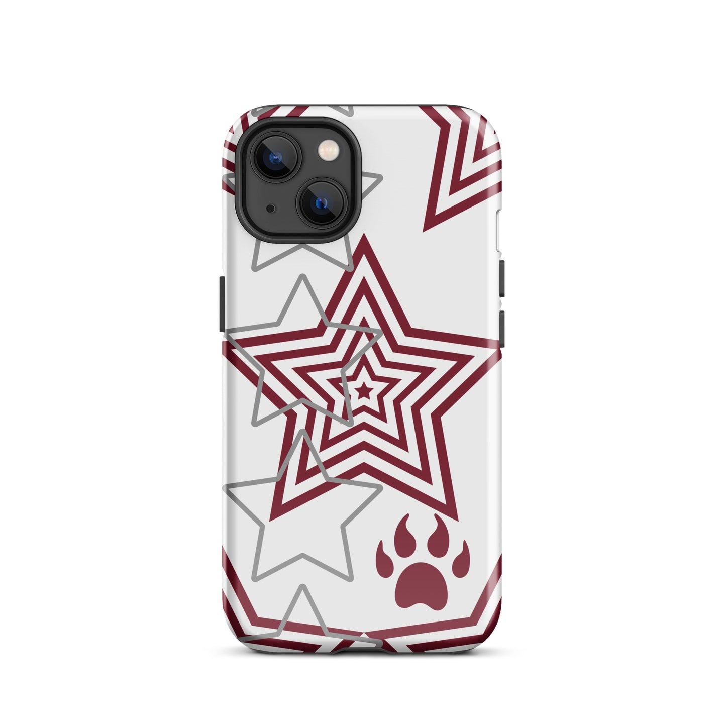 Maroon and Grey stars tough iPhone case