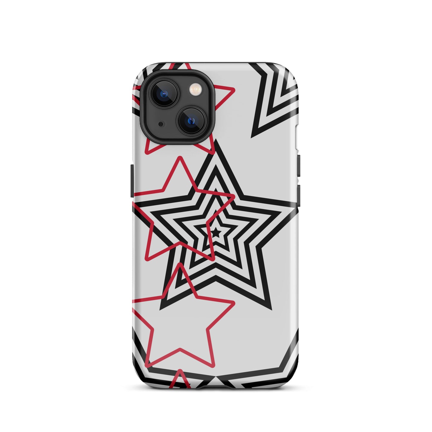 Black and Red stars tough iPhone case