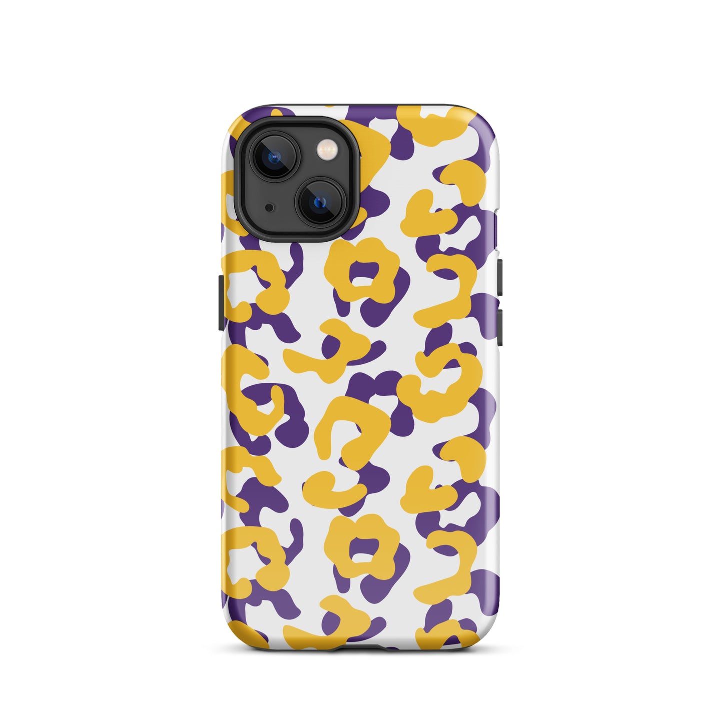 Purple and Gold leopard tough iPhone case