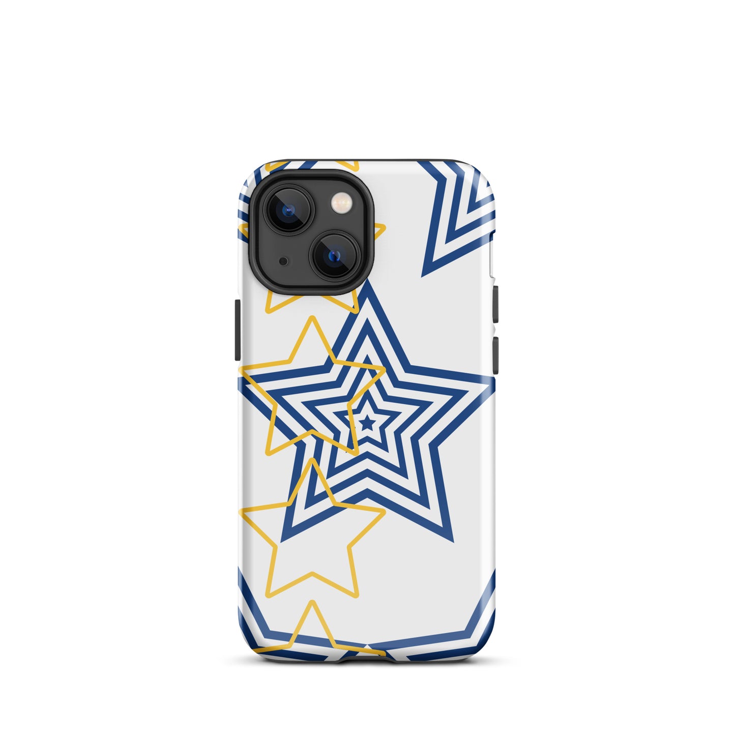 Royal blue and Gold stars tough iPhone case