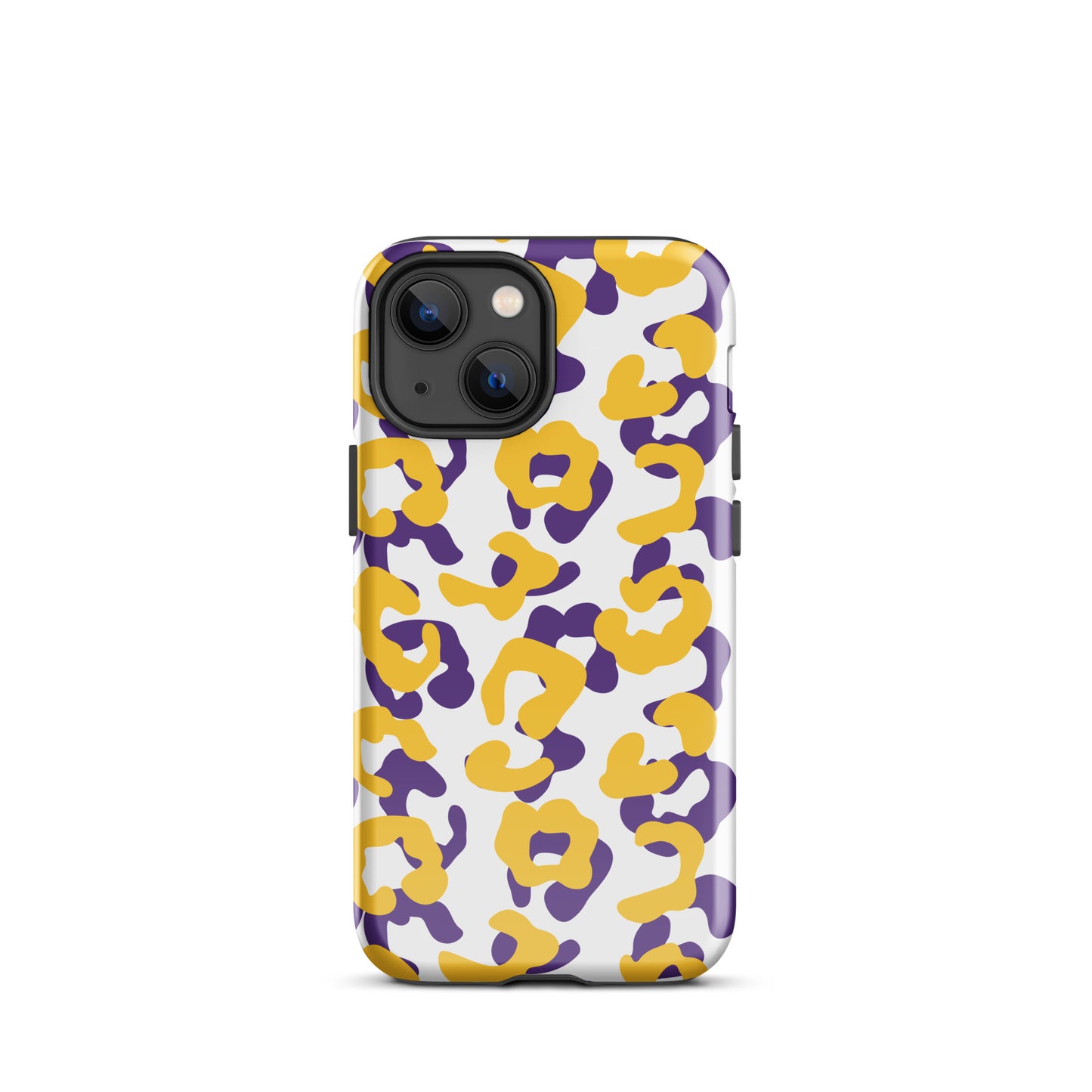 Purple and Gold leopard tough iPhone case